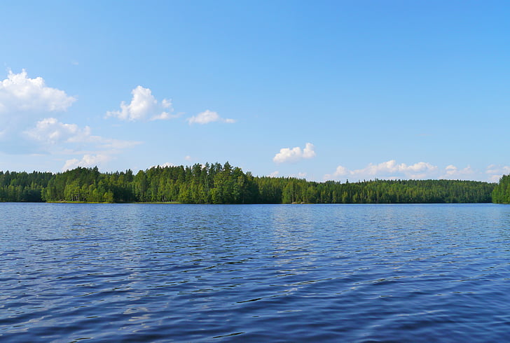 Llac, l'aigua, natura, Finlàndia, cel, l'estiu, resta