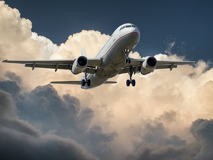 pesawat, Jet, arahan, awan, pesawat, pesawat komersial, udara kendaraan