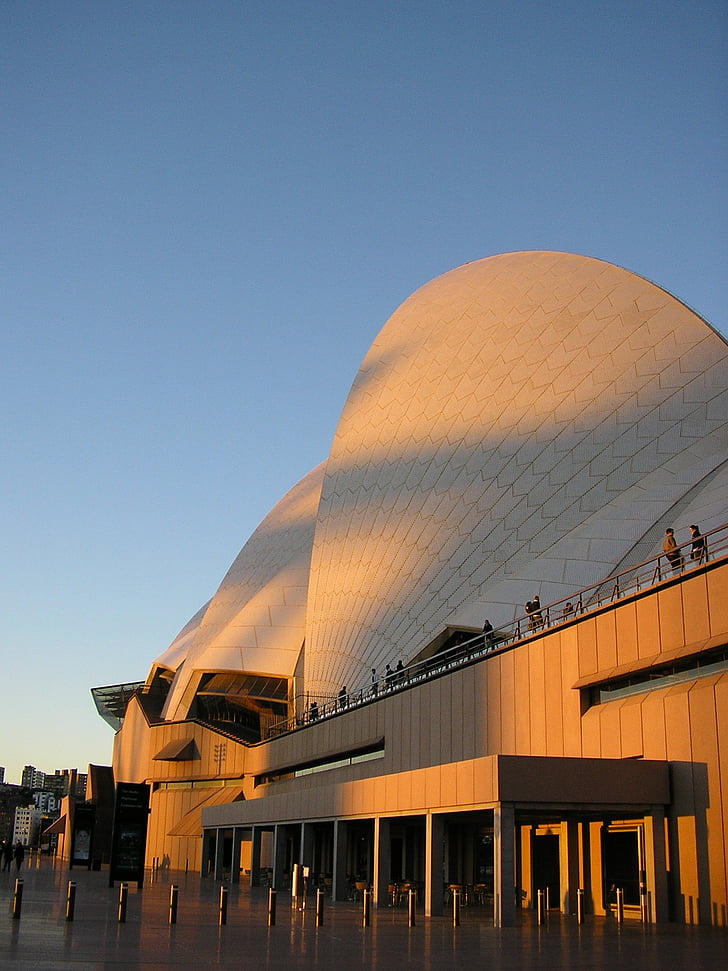 Sydney opera house, apus de soare, Australia, Sydney, portul, punct de reper