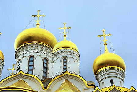 Moszkva, arany kupolák, templom, ortodox