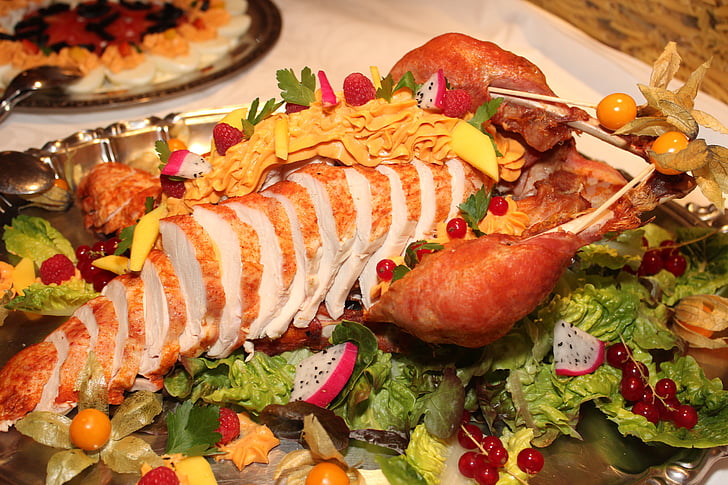 Turkije, Carving, buffet, salade, koud buffet, delicatesse, gastronomische