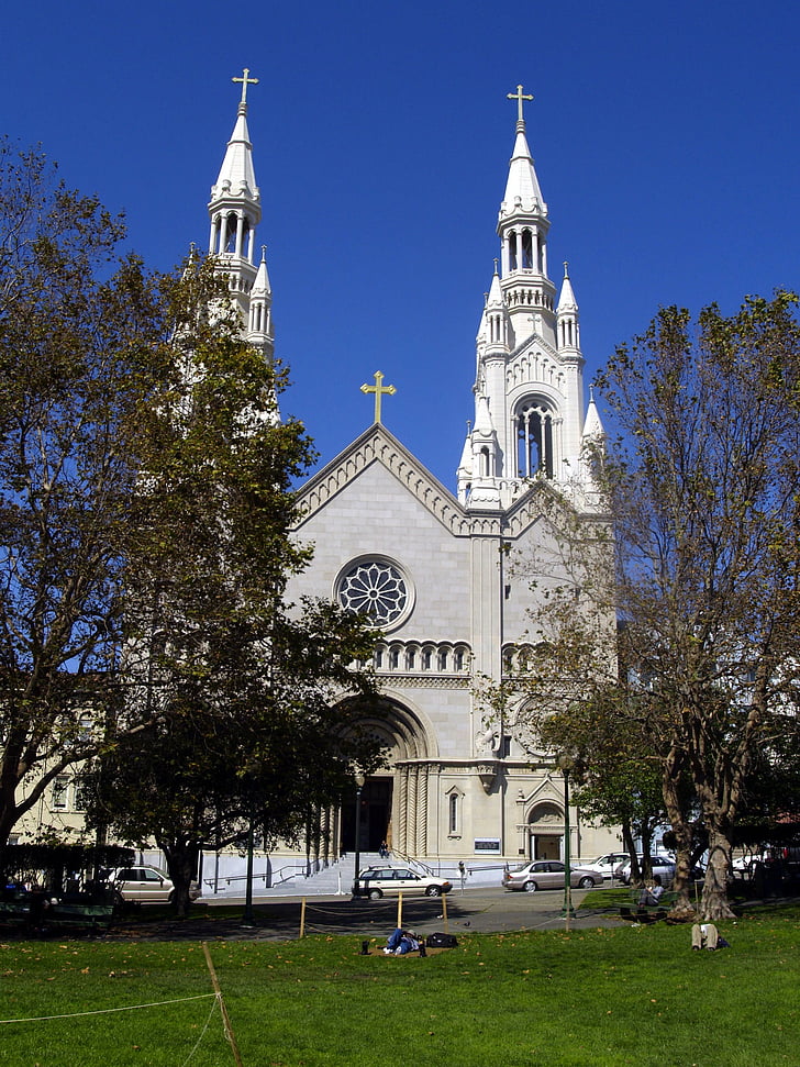 Свети Петър и Павел, Църква, сграда, религия, вяра, Сан Франциско, Калифорния