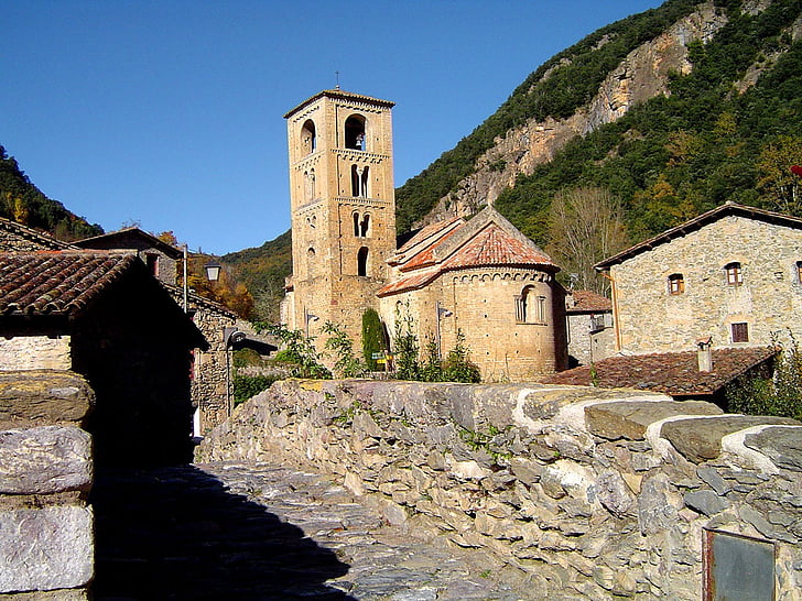 church, village, italy, landscape, tourism, view, mountain