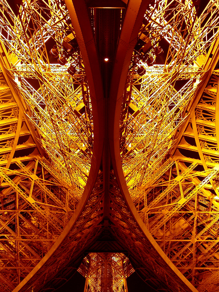 París, Torre Eiffel, llocs d'interès, segle exposició, França, Exposició Universal, nit