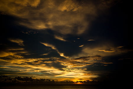 oblaky, Príroda, zamračené, Sky, Sunrise, západ slnka, Cloud - sky