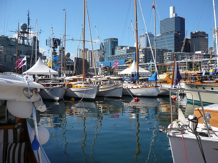 Sydney, hamn, båtar, hamnen, nautiska fartyg, Yacht, Marina