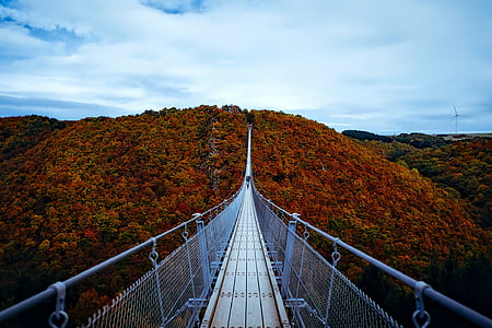 Nemecko, jeseň, jeseň, zeleň, Príroda, Most, rokliny
