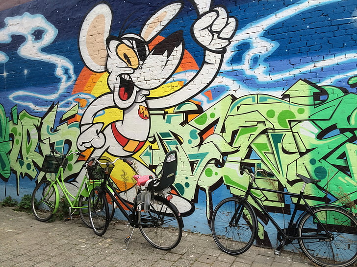 pared, Graffiti, Nørrebro, Copenhaguen, arte de la calle