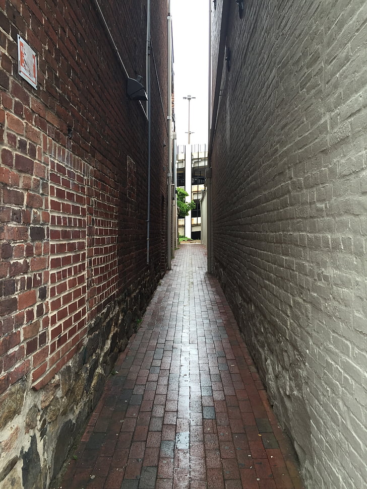 narrow, passage, narrow path, buildings, vintage, brick, alleyway