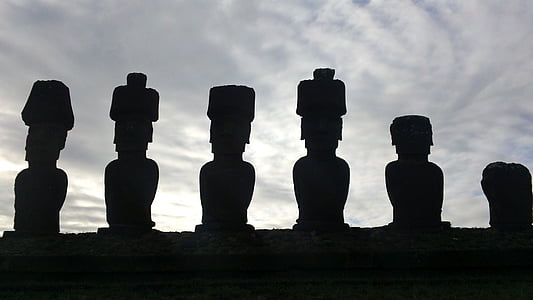moai, easter island, statue, easter, island, rock, sculpture