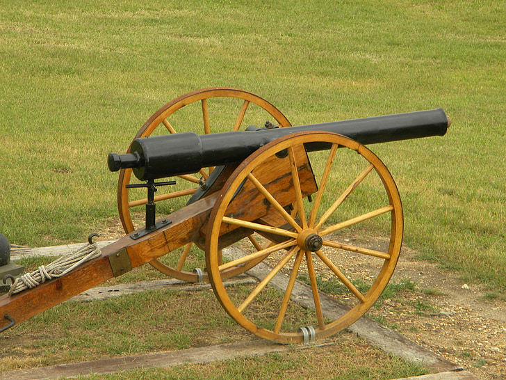 kanon, borgerkrig, reenactment, militære, historiske, våben, konfødererede