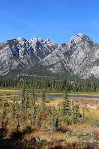vermilion lakes, canada, banff, mountain, lake, landscape, alberta