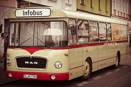 buss, gamle, Oldtimer, automatisk, kjøretøy, historisk, retro