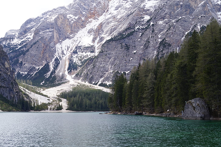 озеро, Южный Тироль, горы, пейзаж, Италия, Природа, Доломитовые Альпы