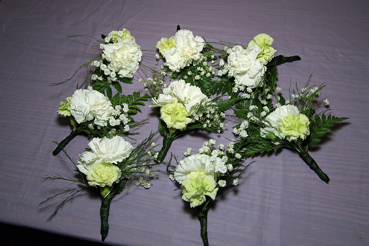 boutonniere, 웨딩, 꽃, 꽃, 장식, buttonhole