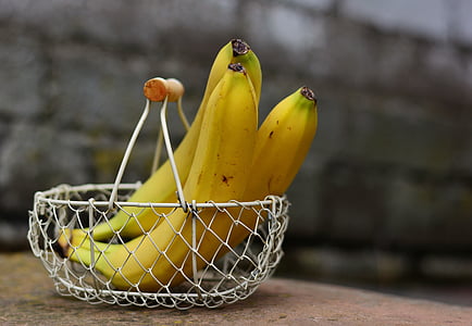 bananas, fruit, fruit basket, yellow, healthy, vitamins, food