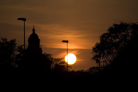 posta de sol, sol, Sevilla, imatge de fons, cel, groc, llum de fons