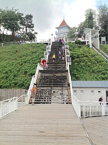 Binz, lépcsők, Holiday, Balti-tenger, Rügen, tengerpart, sziget