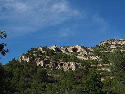 krasové územie, kras, Rock, Francúzsko, Provence, Fontaine-de-vaucluse