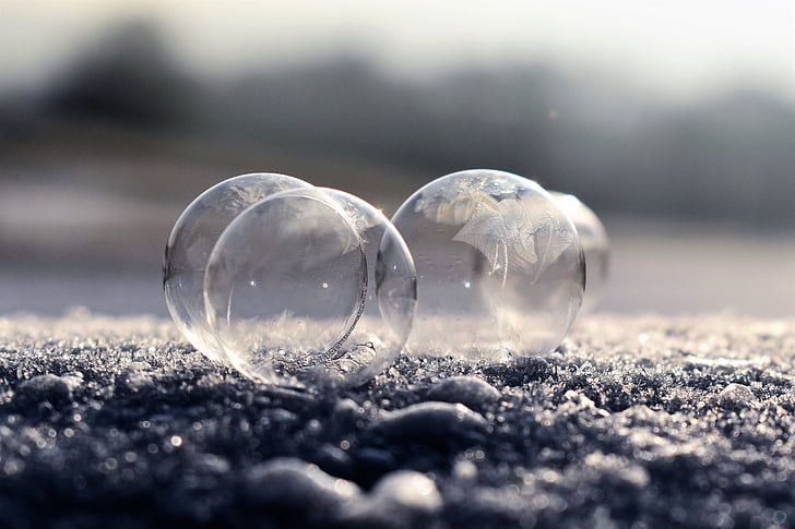 Seifenblase, gefroren, Frozen bubble, Winter, Eiskristalle, winterliche, Kälte