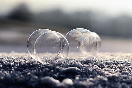 Milni mehurček, zamrznjeni, zamrznjena bubble, pozimi, eiskristalle, zimski, hladno