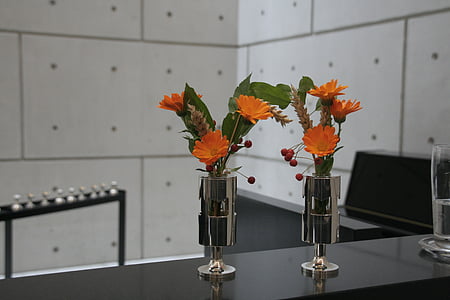 laranja, flores, colheita, flor, cozinha doméstica, espaço interno, cozinha