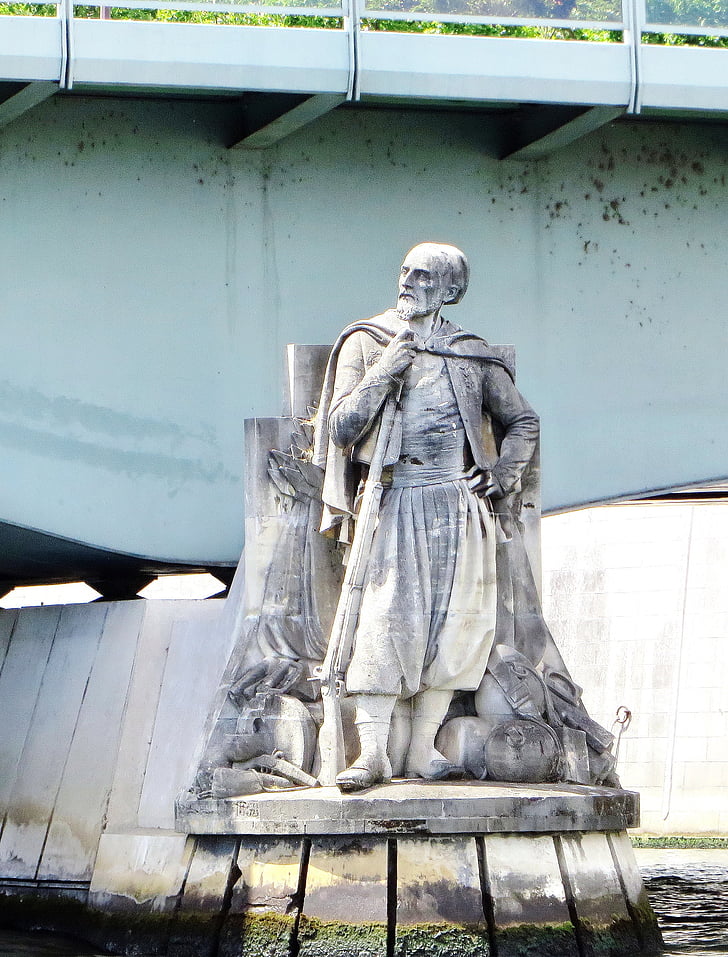 paris, zouave, statue, alma bridge, level, seine, heritage