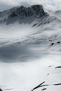 winter, the alps, france, mountains, snow, landscape, slopes