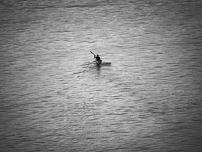 canoe, soledad, rowing, sea, river, barca, pond