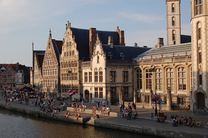 City, õhtul, videvik, Holland, arhitektuur, Amsterdam, Euroopa
