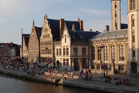 város, este, Twilight, Hollandia, építészet, Amszterdam, Európa