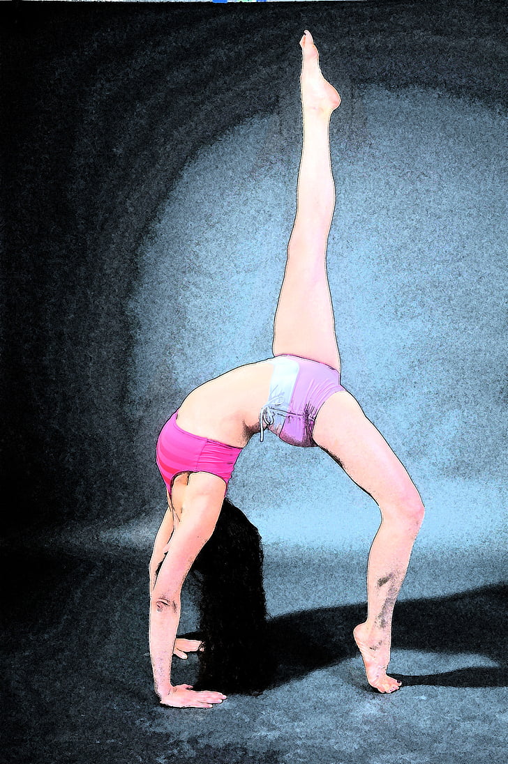 Yoga, danza, que se extiende, bailando, Maryland bowie, flexión, handstand