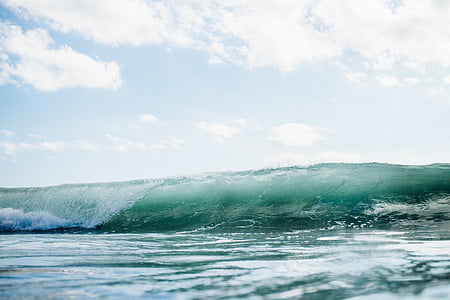 Foto, mar, ola, Océano, de surf, agua, frente al mar