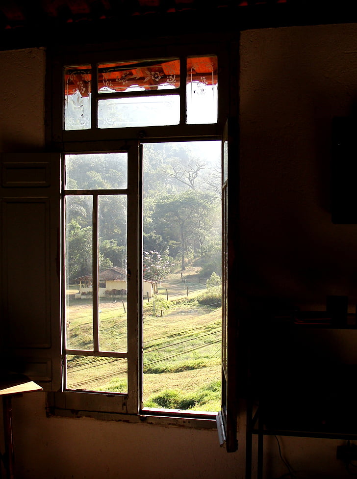 prozor, unutrašnje vizije, farma, okvir, mira