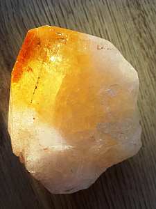 kvarts, krystall, oransje, gul, stein, energi, mineral