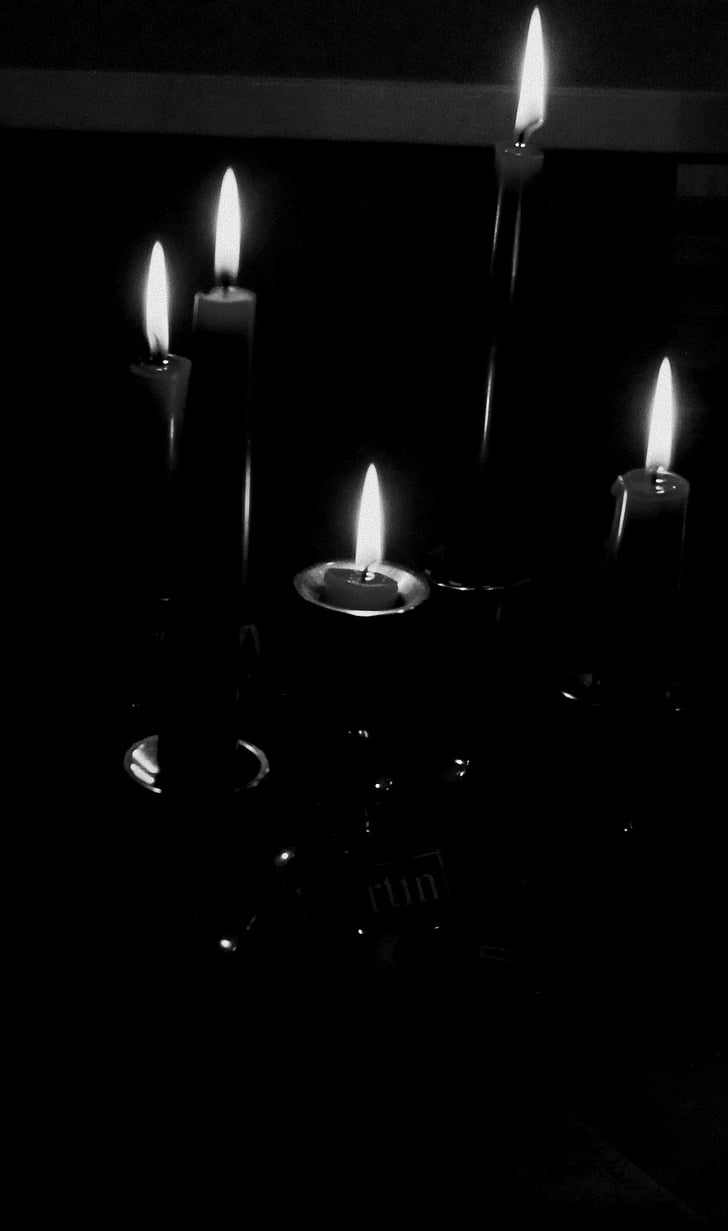 light, candles, black