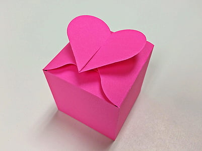 Valentine, serce, romans, miłość, pudełko, obecny