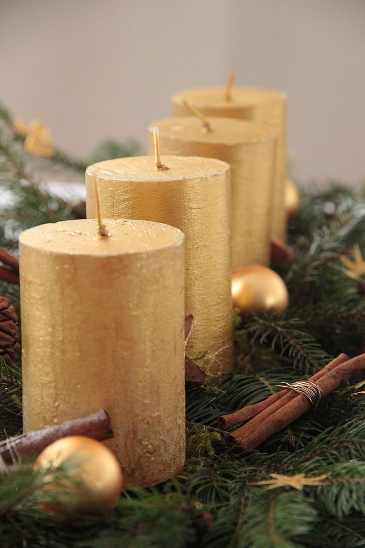 candle, advent wreath, advent arrangement, advent, christmas, christmas time, arrangement