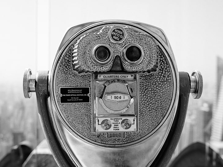 binocular, black-and-white, telescope, view, zoom