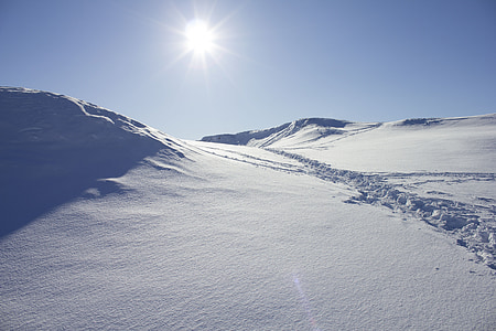 neige, glace, Norvège, hiver, froide, bleu, blanc