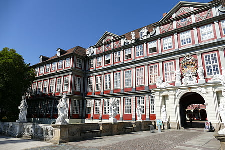 Wolfenbüttel, Castle, építészet, kő számok, épület, Németország, Alsó-Szászország