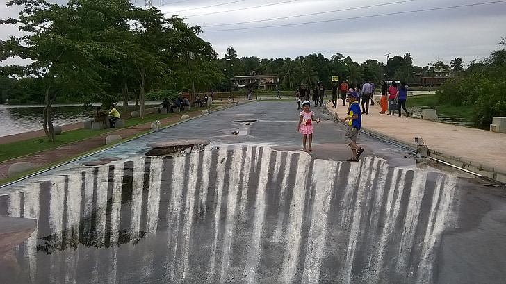 tänavakunst, Sri lanka, vesi fall