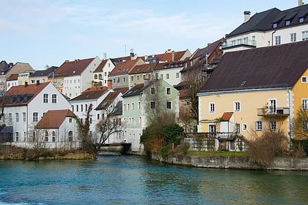 floden, gamla stan, historiskt sett, Steyr, byggnad, historiska gamla stan, Europa