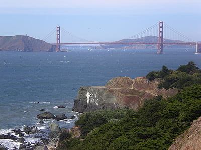 nézet, Golden gate, San francisco, San Francisco megye, California, Golden gate híd, tenger