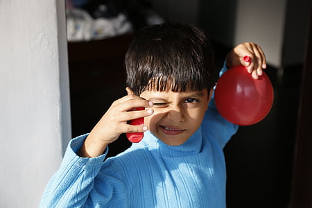μπαλόνι, μπλε, Αγόρι, έκφραση, Αστείο, Ινδία, Ινδική