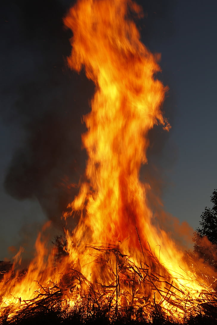 пламък, Bonfire, огън, дим