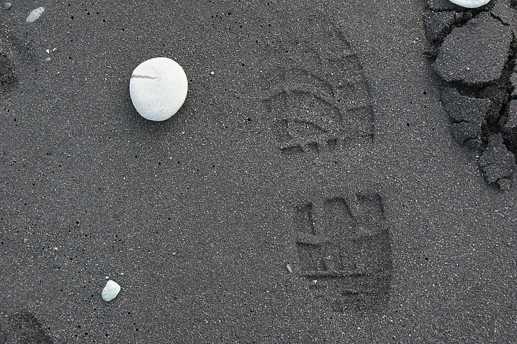 Sand, jalanjälki, kivi, Zen