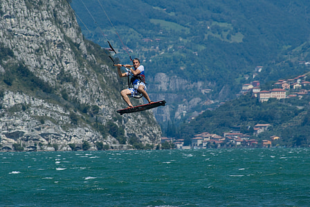 kitesurf, water sports, lake