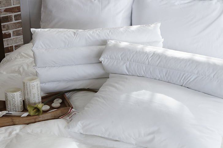 bantal, Kamar tidur, capung, selimut, warna putih, di dalam ruangan, interior rumah