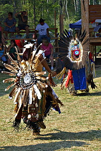 powwow, nativa, ballarí, plomes, tradició, Canadà, Colúmbia Britànica